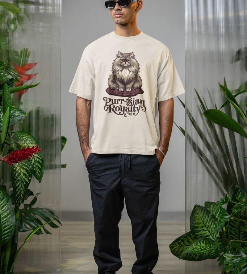 Oversized - Faded Bone - Purrsian Royalty Purr-Sian Royalty