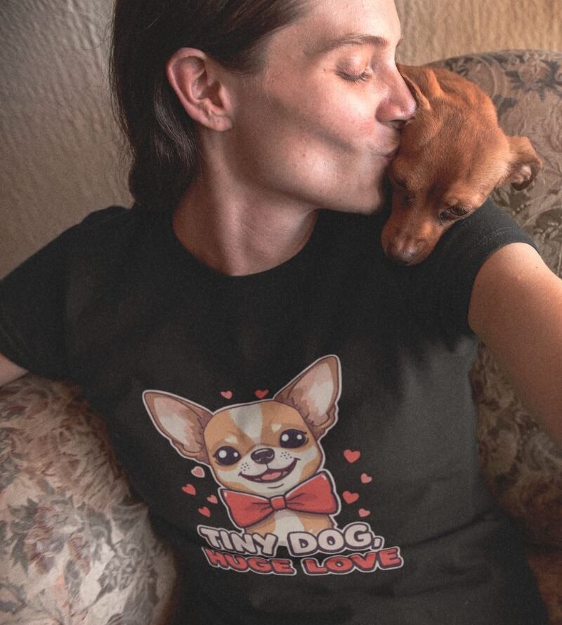 Tiny dog huge love - basic - black Tiny Dog, Huge Love