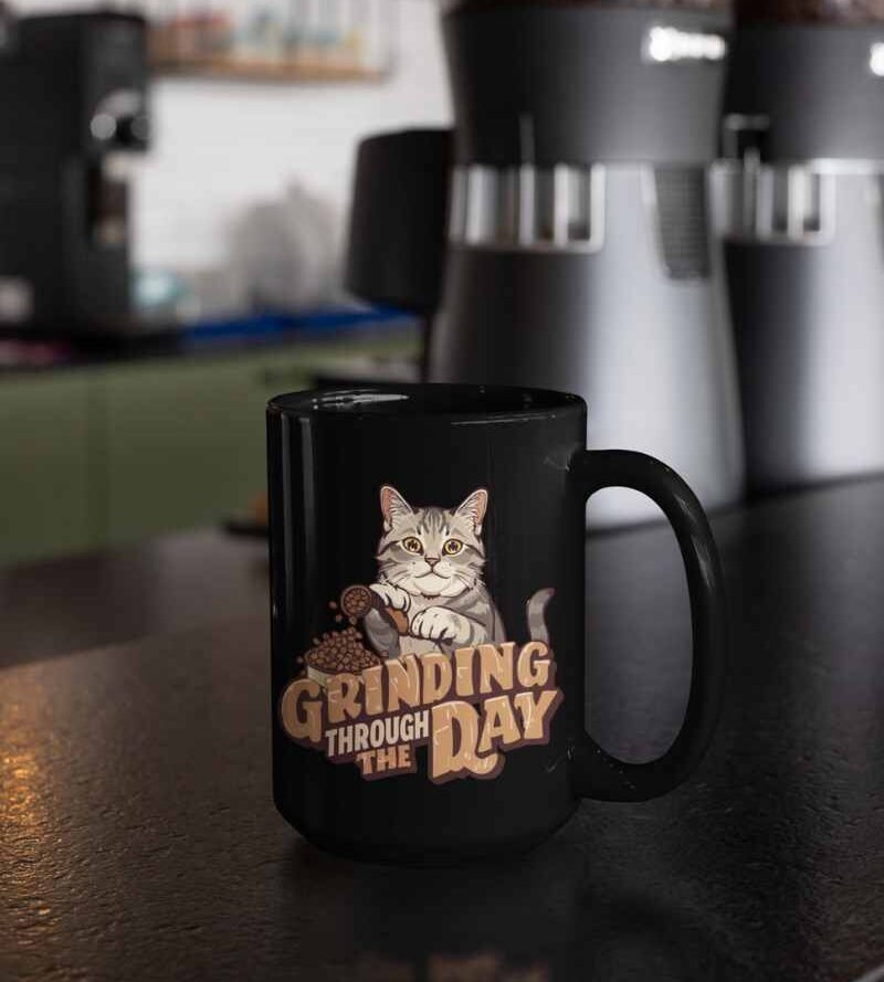 Grinding through the day - 15 oz - black Grinding Through the Day