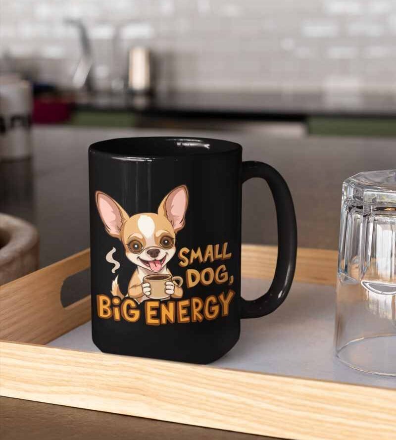 Small dog big energy - 15-oz - black Small Dog, Big Energy