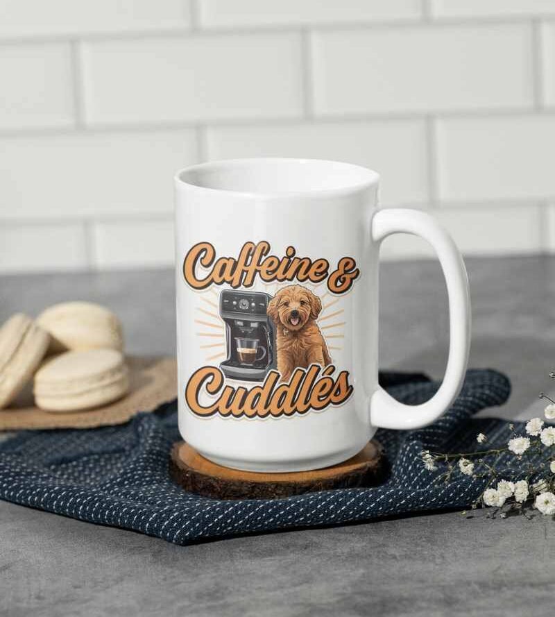 caffiene and cuddles - 15 oz - white Caffeine & Cuddles