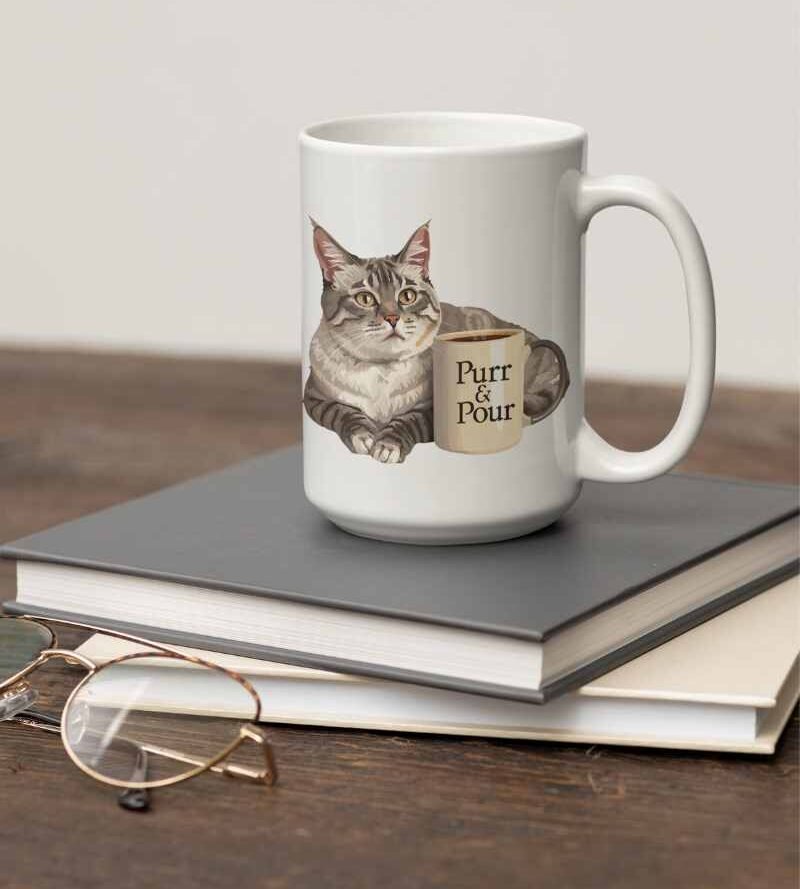 purr and pour - 15 oz - white Purr & Pour